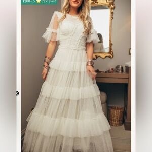 Elegant White Tiered Maxi Dress